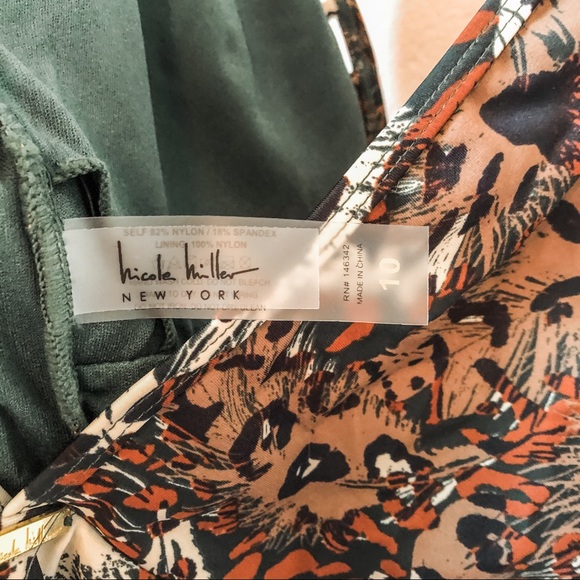 Nicole Miller Lattice Animal Print Swimsuit NWT - Picture 9 of 11